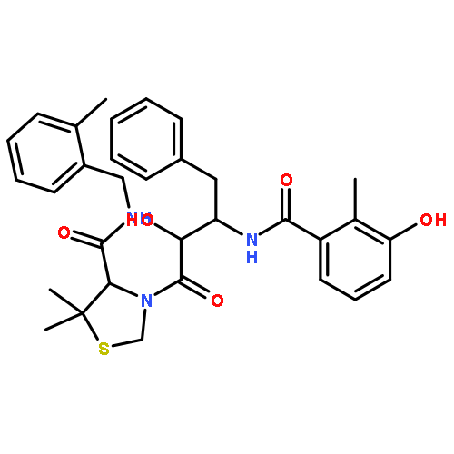 (4R)-3-{(2S,3S)-2-hydroxy-3-[(3-hydroxy-2-methylbenzoyl)amino]-4-phenylbutanoyl}-5,5-dimethyl-N-(2-methylbenzyl)-1,3-thiazolidine-4-carboxamide