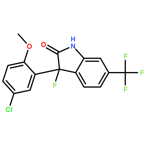 2H-Indol-2-one,3-(5-chloro-2-methoxyphenyl)-3-fluoro-1,3-dihydro-6-(trifluoromethyl)-, (3S)-