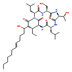 Cyclo[L-isoleucyl-(7E)-3-hydroxy-7-tetradecenoyl-D-leucyl-L-seryl-L-threo
nyl-D-leucyl]