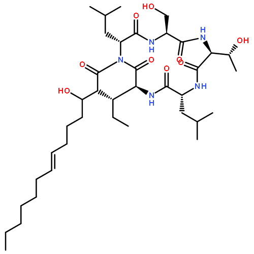 Cyclo[L-isoleucyl-(7E)-3-hydroxy-7-tetradecenoyl-D-leucyl-L-seryl-L-threo
nyl-D-leucyl]