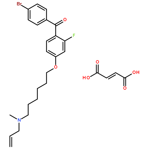 <br>(4-((6-(Allyl(methyl)amino)hexyl)oxy)-2-fluorophenyl)(4-bromophenyl)methano ne fumarate