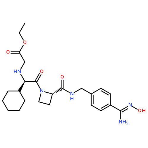 Glycine,N-[(1R)-1-cyclohexyl-2-[(2S)-2-[[[[4-[(hydroxyamino)iminomethyl]phenyl]methyl]amino]carbonyl]-1-azetidinyl]-2-oxoethyl]-,ethyl ester