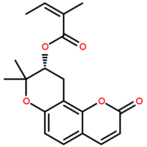 (9R)-8,8-dimethyl-2-oxo-9,10-dihydro-2H,8H-pyrano[2,3-f]chromen-9-yl (2Z)-2-methylbut-2-enoate