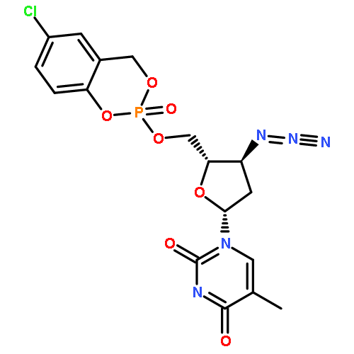 1-((2R,4S,5S)-4-azido-5-(((6-chloro-2-oxido-4H-benzo[d][1,3,2]dioxaphosphinin-2-yl)oxy)methyl)tetrahydrofuran-2-yl)-5-methylpyrimidine-2,4(1H,3H)-dione