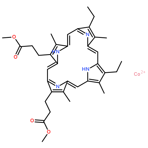 cobaltous methyl 3-[(5Z,10Z,14Z,19Z)-7,12-diethyl-18-(3-methoxy-3-oxo-propyl)-3,8,13,17-tetramethyl-21,23-dihydroporphyrin-2-yl]propanoate