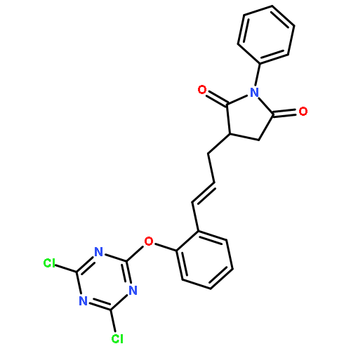 2,5-PYRROLIDINEDIONE, 3-[3-[2-[(4,6-DICHLORO-1,3,5-TRIAZIN-2-YL)OXY]PHENYL]-2-PROPENYL]-1-PHENYL-