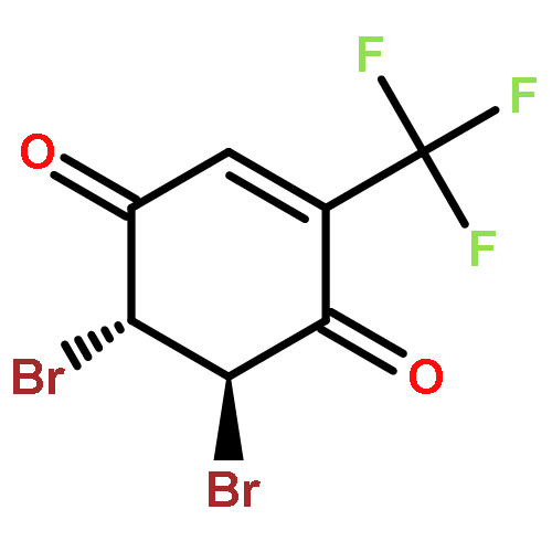 2-CYCLOHEXENE-1,4-DIONE, 5,6-DIBROMO-2-(TRIFLUOROMETHYL)-, TRANS-