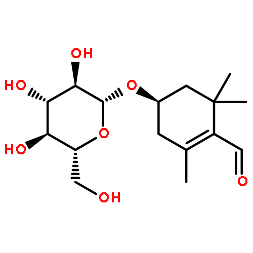 1-Cyclohexene-1-carboxaldehyde,4-(b-D-glucopyranosyloxy)-2,6,6-trimethyl-,(4R)-