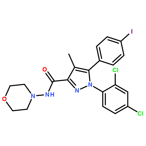 1H-Pyrazole-3-carboxamide,1-(2,4-dichlorophenyl)-5-(4-iodophenyl)-4-methyl-N-4-morpholinyl-