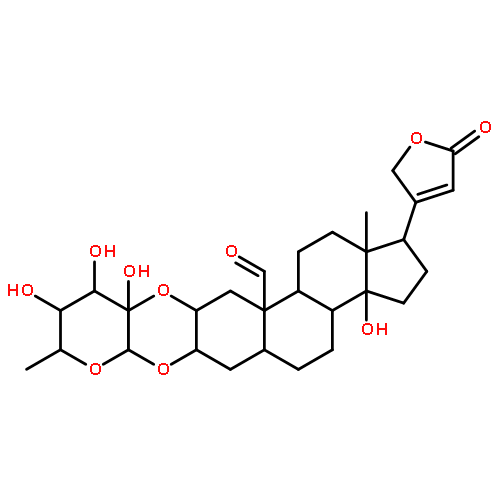 3a,10,11,11a-tetrahydroxy-9,15a-dimethyl-1-(5-oxo-2,5-dihydrofuran-3-yl)icosahydro-7aH,13aH-cyclopenta[7,8]phenanthro[2,3-b]pyrano[3,2-e][1,4]dioxine-13a-carbaldehyde