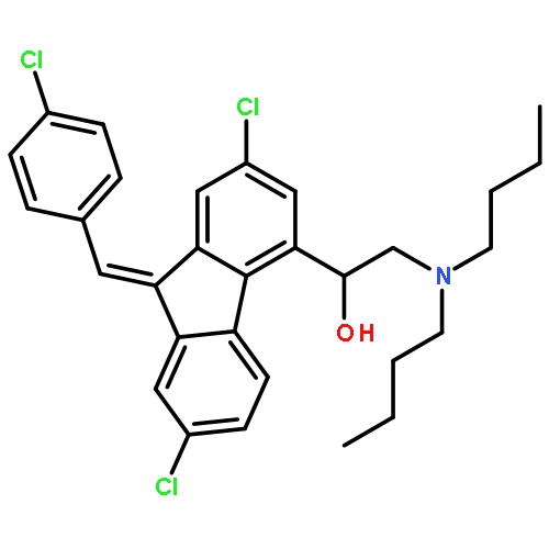 2-(Dibutylamino)-1-(2,7-dichloro-9-(4-chlorobenzylidene)-9H-fluoren-4-yl)ethanol