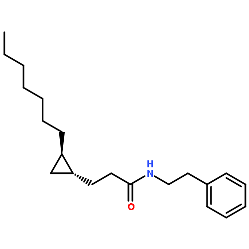 Cyclopropanepropanamide, 2-heptyl-N-(2-phenylethyl)-, (1R,2R)-