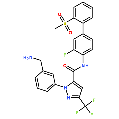 1-[3-(Aminomethyl)phenyl]-N-[3-fluoro-2'-(methylsulfonyl)biphenyl-4-yl]-3-(trifluoromethyl)-1H-pyrazole-5-carboxamide