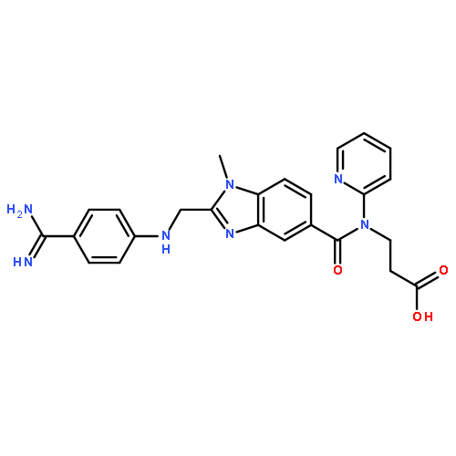 3-[[2-[[(4-carbamimidoylphenyl)amino]methyl]-1-methyl-benzoimidazole-5-carbonyl]-pyridin-2-yl-amino]propanoic acid