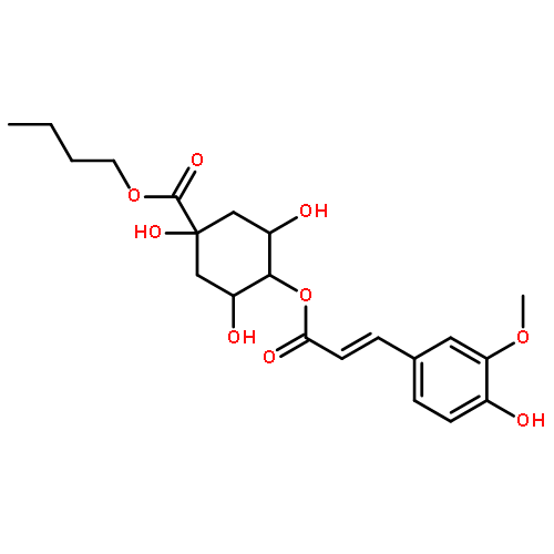 butyl (3R,5R)-1,3,5-trihydroxy-4-{[(2E)-3-(4-hydroxy-3-methoxyphenyl)prop-2-enoyl]oxy}cyclohexanecarboxylate