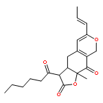 3-hexanoyl-9a-methyl-6-propenyl-3a,4,8,9a-tetrahydro-3H-furo[3,2-g]isochromene-2,9-dione