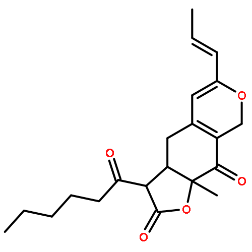 3-hexanoyl-9a-methyl-6-propenyl-3a,4,8,9a-tetrahydro-3H-furo[3,2-g]isochromene-2,9-dione