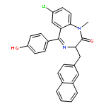 7-Chloro-5-(4-hydroxyphenyl)-1-methyl-3-(2-naphthylmethyl)-2,3-dihydro-1H-1,4-benzodiazepin-2-one