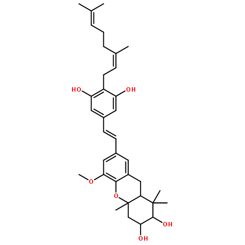 (2S,3R,4aR,9aR)-7-[(E)-2-{4-[(2E)-3,7-dimethylocta-2,6-dien-1-yl]-3,5-dihydroxyphenyl}ethenyl]-5-methoxy-1,1,4a-trimethyl-2,3,4,4a,9,9a-hexahydro-1H-xanthene-2,3-diol