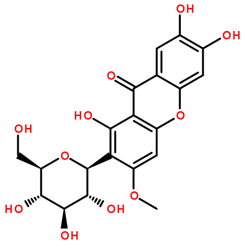 9H-Xanthen-9-one, 2-b-D-glucopyranosyl-1,6,7-trihydroxy-3-methoxy-