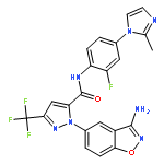 1H-Pyrazole-5-carboxamide,1-(3-amino-1,2-benzisoxazol-5-yl)-N-[2-fluoro-4-(2-methyl-1H-imidazol-1-yl)phenyl]-3-(trifluoromethyl)-