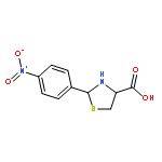 4-Thiazolidinecarboxylic acid, 2-(4-nitrophenyl)-, (4R)-