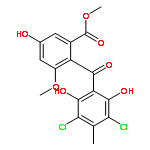 2-(3,5-Dichlor-2,6-dihydroxy-4-methyl-benzoyl)-5-hydroxy-3-methoxy-benzoesaeure-methylester