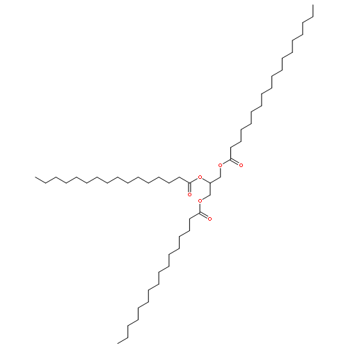 Octadecanoic acid, 2,3-bis[(1-oxohexadecyl)oxy]propyl ester