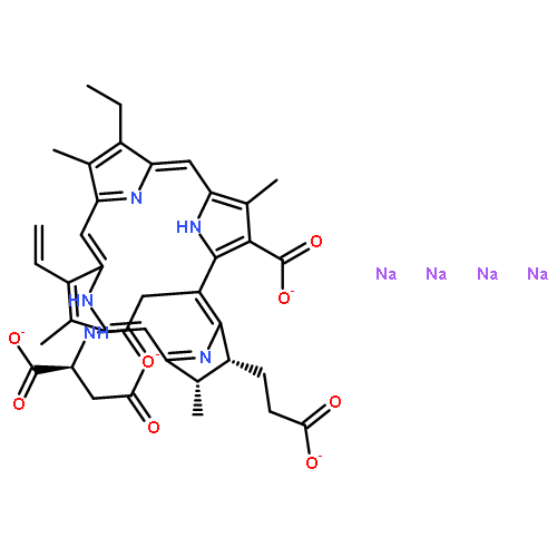 TETRASODIUM (2S)-2-((((7S,8S)-3-CARBOXYLATO-7-(2-CARBOXYLATOETHYL)-13-ETHENYL-18-ETHYL-2,8,12,17-TETRAMETHYL-7,8-DIHYDROPORPHYRIN-5-YL)ACETYL)AMINO)BUTANEDIOATE 