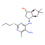 4H-Cyclopenta-1,3-dioxol-4-ol,
6-[[5-amino-6-chloro-2-(propylthio)-4-pyrimidinyl]amino]tetrahydro-2,2-d
imethyl-, (3aR,4S,6R,6aS)-