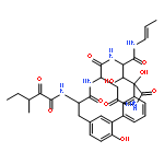 (10S,11R,12S,15S,18S)-15-(Carbamoylmethyl)-10,11,23-trihydroxy-18-[3(S)-methyl-2-oxopentanamido]-9,14,17-trioxo-N-[1(Z)-propenyl]-8,13,16-triazatetracyclo[18.3.1.0(2,7).0(6,10)]tetracosa-1(24),2,4,6,20,22-hexaene-12-carboxamide