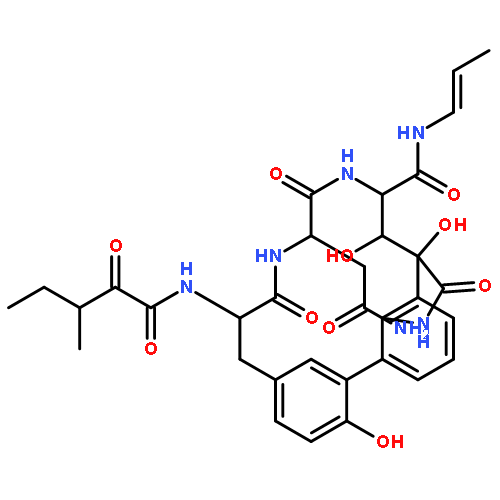 (10S,11R,12S,15S,18S)-15-(Carbamoylmethyl)-10,11,23-trihydroxy-18-[3(S)-methyl-2-oxopentanamido]-9,14,17-trioxo-N-[1(Z)-propenyl]-8,13,16-triazatetracyclo[18.3.1.0(2,7).0(6,10)]tetracosa-1(24),2,4,6,20,22-hexaene-12-carboxamide