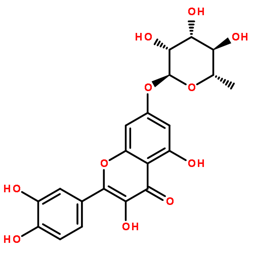 4H-1-Benzopyran-4-one,7-[(6-deoxy-a-L-mannopyranosyl)oxy]-2-(3,4-dihydroxyphenyl)-3,5-dihydroxy-