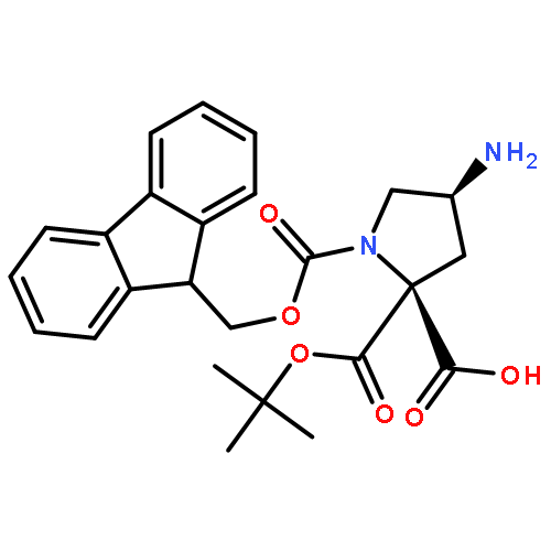 1,2-Pyrrolidinedicarboxylicacid, 4-[[(1,1-dimethylethoxy)carbonyl]amino]-, 1-(9H-fluoren-9-ylmethyl)ester, (2S,4S)-