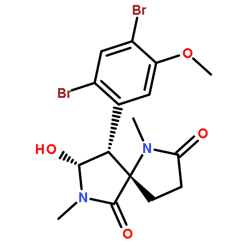 1,7-Diazaspiro[4.4]nonane-2,6-dione,9-(2,4-dibromo-5-methoxyphenyl)-8-hydroxy-1,7-dimethyl-, (5S,8R,9R)-