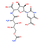 b-D-Allofuranuronic acid,5-[[2-amino-5-O-(aminocarbonyl)-2-deoxy-L-xylonoyl]amino]-1-(5-carboxy-3,4-dihydro-2,4-dioxo-1(2H)-pyrimidinyl)-1,5-dideoxy-