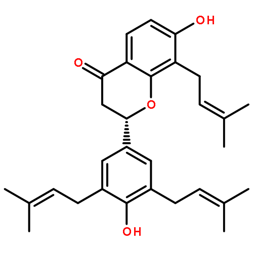 4H-1-Benzopyran-4-one,2,3-dihydro-7-hydroxy-2-[4-hydroxy-3,5-bis(3-methyl-2-buten-1-yl)phenyl]-8-(3-methyl-2-buten-1-yl)-,(2S)-