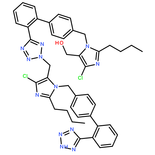 [2-butyl-1-[2'-[2-[[2-butyl-4-chloro-1-[[2'-(1H-tetrazol-5-yl) biphenyl-4-yl]methyl]-1H-imidazol-5-yl]methyl]-2H-tetrazol-5-yl]biphenyl-4-yl]methyl-4-chloro-1H-imidazol-5-yl]methanol