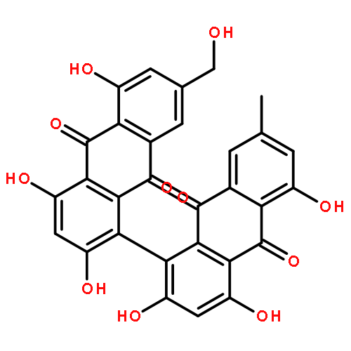 2,4,5,2',4',5'-Hexahydroxy-7-hydroxymethyl-7'-methyl-[1,1']bianthryl-9,10,9',10'-tetraon