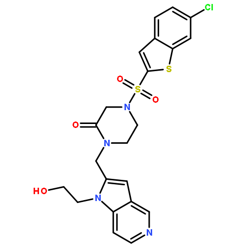 Piperazinone,4-[(6-chlorobenzo[b]thien-2-yl)sulfonyl]-1-[[1-(2-hydroxyethyl)-1H-pyrrolo[3,2-c]pyridin-2-yl]methyl]-