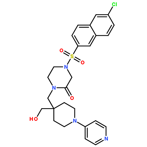 Piperazinone,4-[(6-chloro-2-naphthalenyl)sulfonyl]-1-[[4-(hydroxymethyl)-1-(4-pyridinyl)-4-piperidinyl]methyl]-