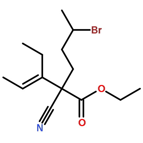 Hexanoic acid, 5-bromo-2-cyano-2-(1-ethyl-1-propenyl)-, ethyl ester