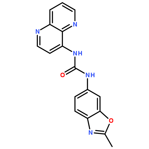 Urea,N-(2-methyl-6-benzoxazolyl)-N'-1,5-naphthyridin-4-yl-, hydrochloride (1:1)