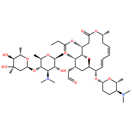 Leucomycin V,9-O-[(2R,5S,6R)-5-(dimethylamino)tetrahydro-6-methyl-2H-pyran-2-yl]-,3-propanoate