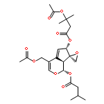 Butanoic acid,3-(acetyloxy)-3-methyl-,(1S,2'R,6S,7aS)-4-[(acetyloxy)methyl]-6,7a-dihydro-1-(3-methyl-1-oxobutoxy)spiro[cyclopenta[c]pyran-7(1H),2'-oxiran]-6-ylester