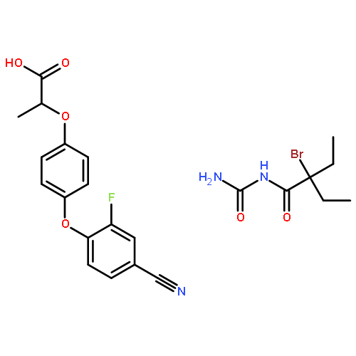 2-bromo-N-carbamoyl-2-ethyl-butanamide; (2R)-2-[4-(4-cyano-2-fluoro-phenoxy)phenoxy]propanoic acid