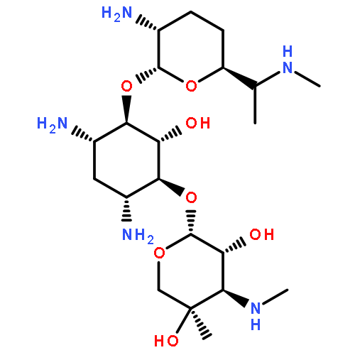 D-Streptamine,O-2-amino-2,3,4,6,7-pentadeoxy-6-(methylamino)-a-D-ribo-heptopyranosyl-(1®4)-O-[3-deoxy-4-C-methyl-3-(methylamino)-b-L-arabinopyranosyl-(1®6)]-2-deoxy-