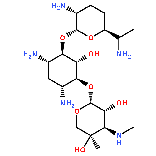 D-Streptamine,O-3-deoxy-4-C-methyl-3-(methylamino)-b-L-arabinopyranosyl-(1®6)-O-[2,6-diamino-2,3,4,6,7-pentadeoxy-a-D-ribo-heptopyranosyl-(1®4)]-2-deoxy-