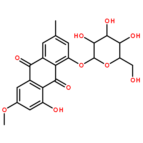 1-Hydroxy-3-methoxy-6-methyl-8-(((2S,3R,4S,5S,6R)-3,4,5-trihydroxy-6-(hydroxymethyl)tetrahydro-2H-pyran-2-yl)oxy)anthracene-9,10-dione