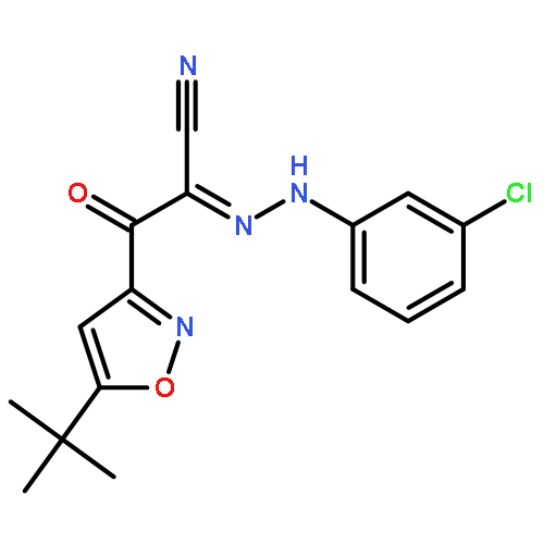 3-?Isoxazolepropanenitr?ile, α-?[2-?(3-?chlorophenyl)?hydrazinylidene]?-?5-?(1,?1-?dimethylethyl)?-?β-?oxo-